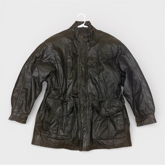 Leather Limited Other - Vintage Leather Limited Black Leather Bomber Moto Jacket Mens XL bikercore vtg